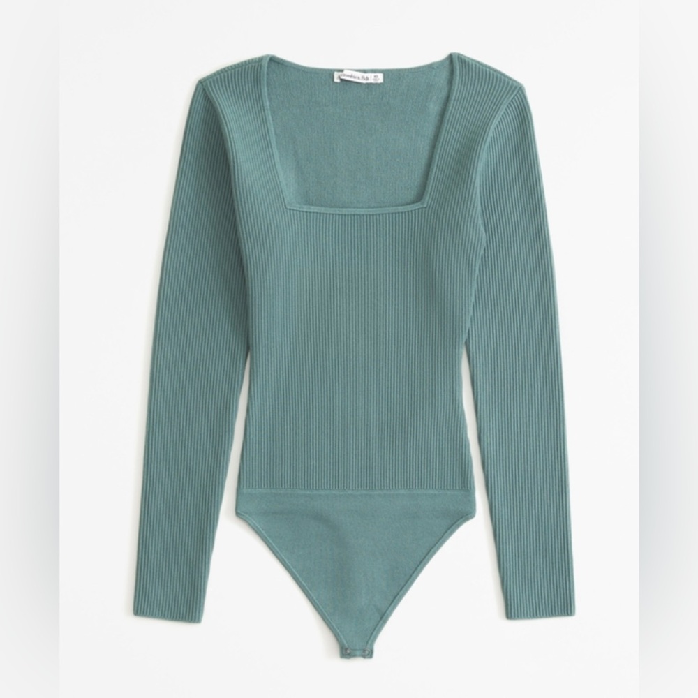 A&F Long-Sleeve Ottoman Squareneck Bodysuit